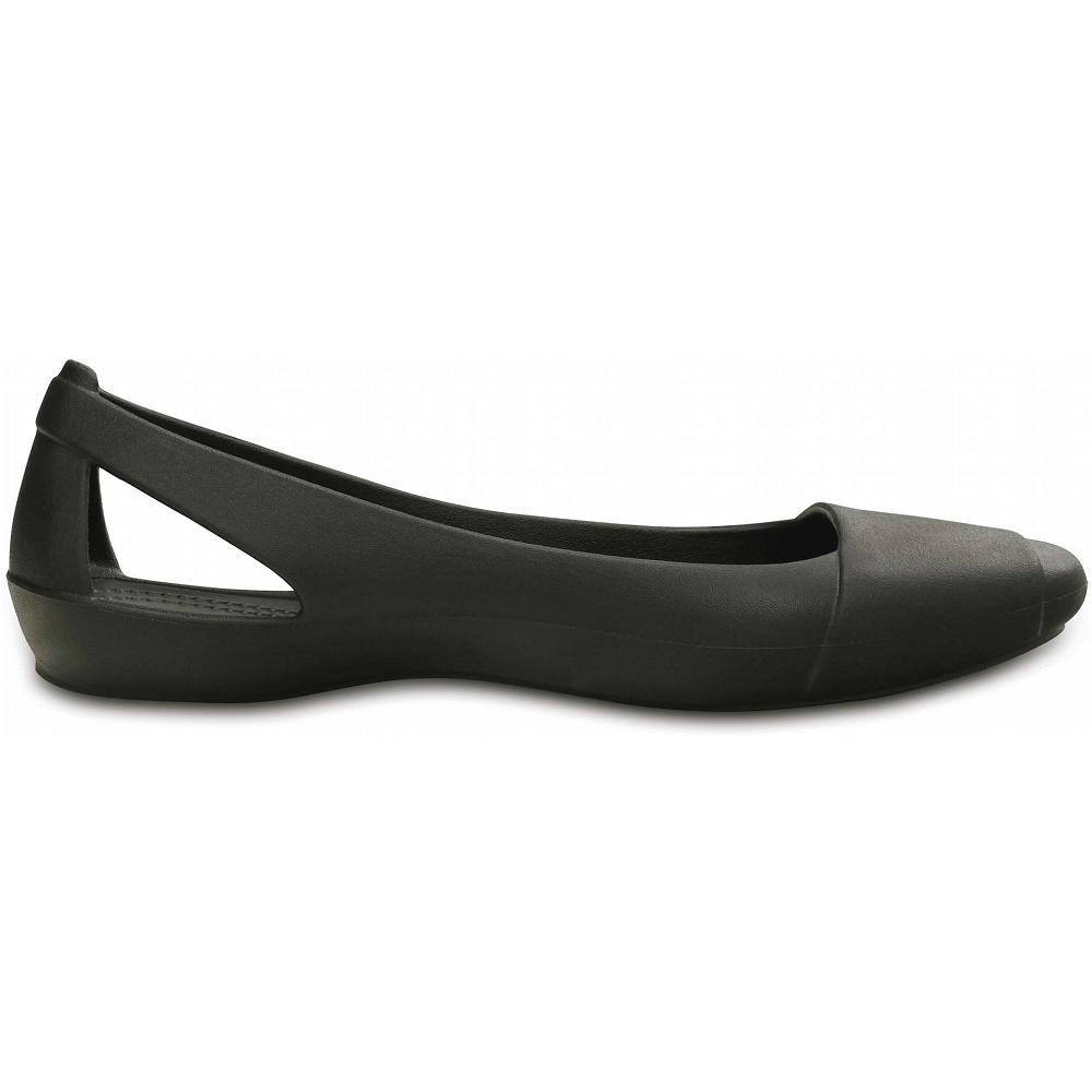 Black Women's Crocs Sienna Flat Shoes | NZ 0172HAPK